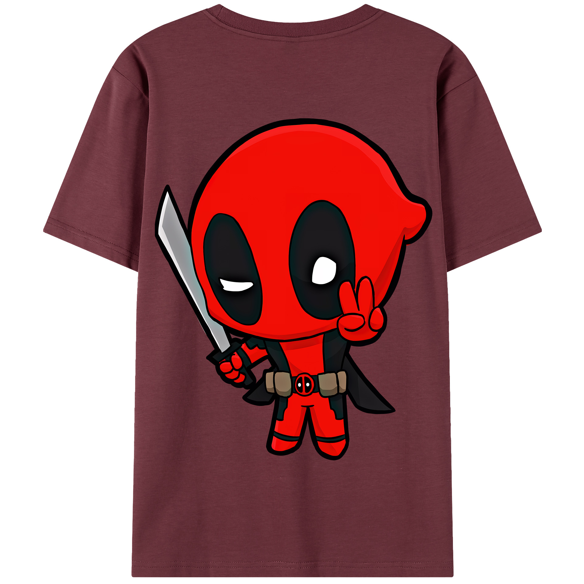 （画像用） Deadpool デッドプール 綿100％半袖Tシャツ（背面プリント）